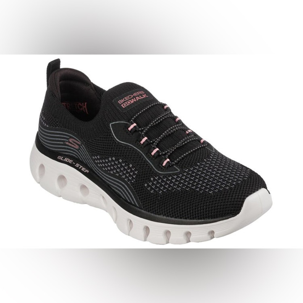 NEW!! Women’s Skechers Go Walk Glide-Step Flex Black/Pink Sneakers Size 5.5M